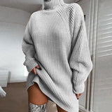 Celeste | Women's Turtleneck Sweater Dress with Oversized Sleeves