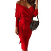 Adeline | Elegant Off-Shoulder Dress with Tie Waist
