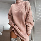 Celeste | Women's Turtleneck Sweater Dress with Oversized Sleeves