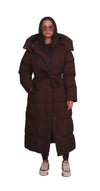 Elena | Long Quilted Jacket with Tie Belt