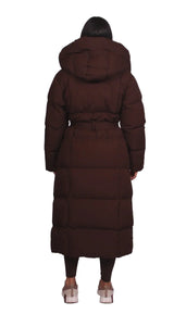 Elena | Long Quilted Jacket with Tie Belt