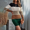 Amelia | Women’s Color Block Knit Autumn Dress