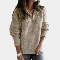Clara | Chic Half-Zip Sweater with Relaxed Fit