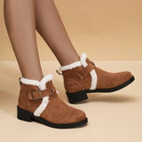 Elodie | Suede Ankle Boots with Faux-Fur Cuffs for Women