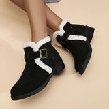 Elodie | Suede Ankle Boots with Faux-Fur Cuffs for Women