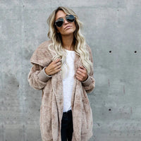 Rosalie | Long Fleece Hooded Cardigan