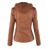 Franci | Stylish Hooded Leather Jacket