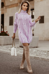 Quilla | Classic Ribbed Knit Dress with Roll Neck