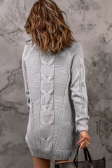 Quilla | Classic Ribbed Knit Dress with Roll Neck