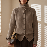 Marielle | Women's Ribbed High-Neck Button Cardigan