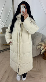 Jessica | Long Quilted Jacket with High Collar for Women