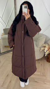 Jessica | Long Quilted Jacket with High Collar for Women