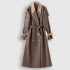 Amelia | Elegant Long Trench Coat with Waist Belt