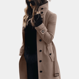 Alicia | Long Tailored Trench Coat with Quilted Lining