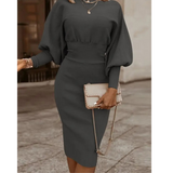 Keira | Elegant Lantern-Sleeve Cocktail Dress