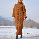 Phoebe | Cozy Cable-Knit Turtleneck Sweater Dress