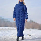 Phoebe | Cozy Cable-Knit Turtleneck Sweater Dress