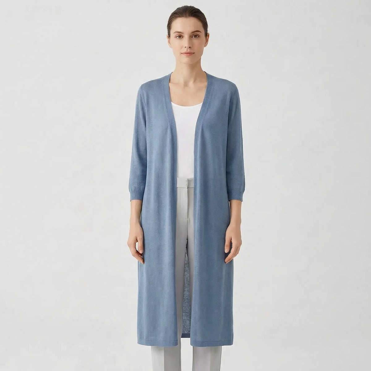 Renee | Women's Elegant Longline Knit Cardigan with Open Front