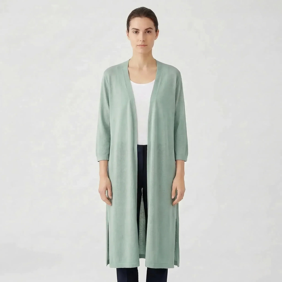 Renee | Women's Elegant Longline Knit Cardigan with Open Front
