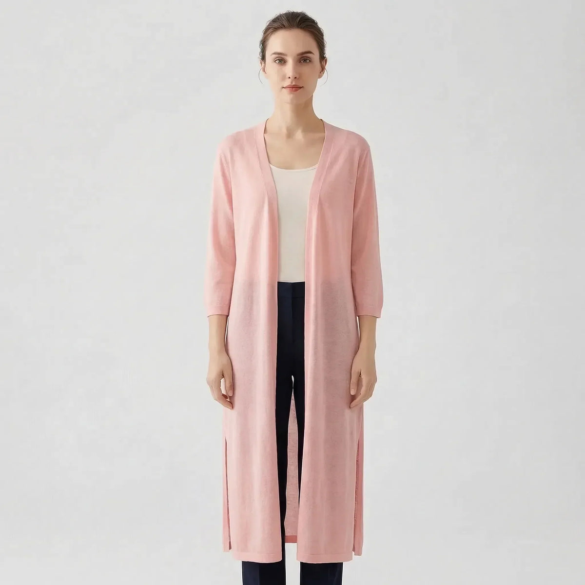 Renee | Women's Elegant Longline Knit Cardigan with Open Front