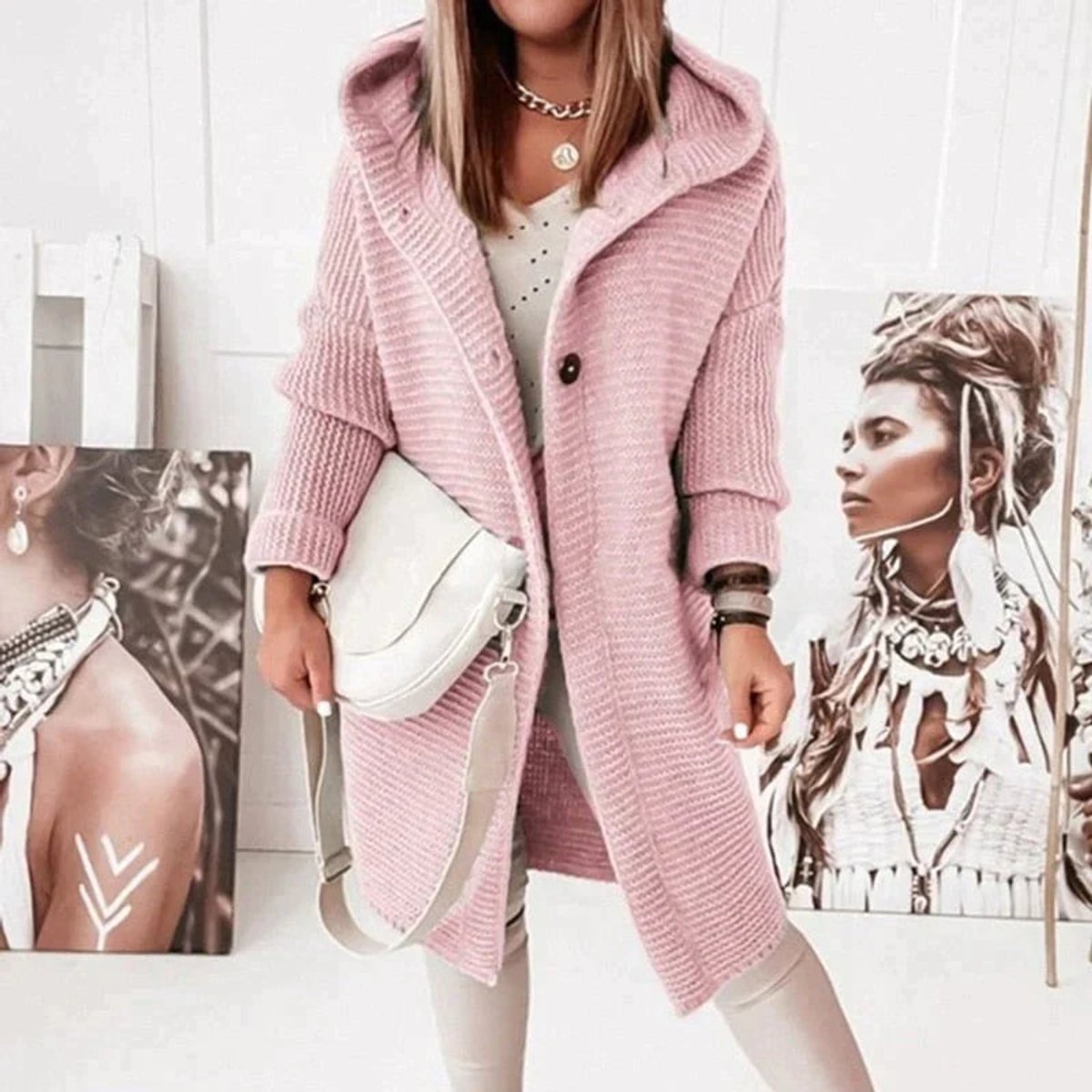 Elara | Women's Oversized Hooded Long Cardigan