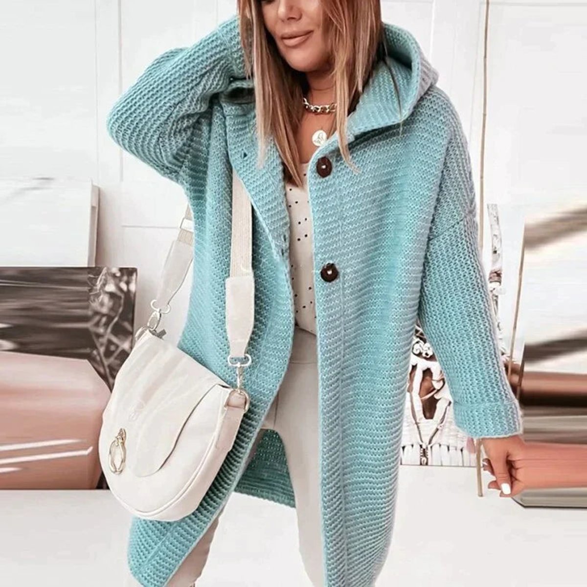 Elara | Women's Oversized Hooded Long Cardigan