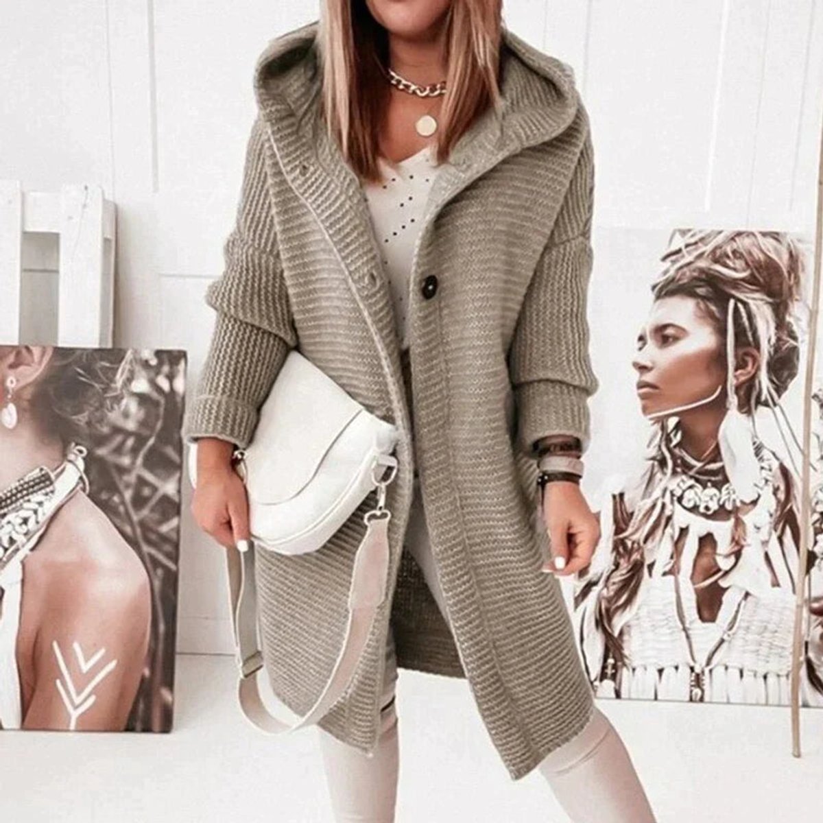 Elara | Women's Oversized Hooded Long Cardigan