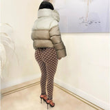 Liana | Two-Tone Puffer Jacket with Oversized Collar