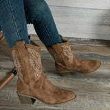 Yara | Women’s Cowboy Ankle Boots with Stable Heel