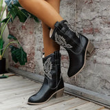 Yara | Women’s Cowboy Ankle Boots with Stable Heel