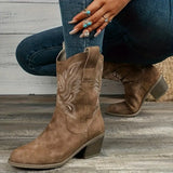 Yara | Women’s Cowboy Ankle Boots with Stable Heel