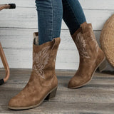Yara | Women’s Cowboy Ankle Boots with Stable Heel