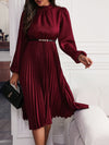 Laura | Women's Pleated Maxi Dress with Lantern Sleeves