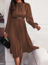 Laura | Women's Pleated Maxi Dress with Lantern Sleeves