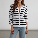 Natalie | Women's Striped Knit Cardigan with Relaxed Fit