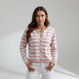 Natalie | Women's Striped Knit Cardigan with Relaxed Fit