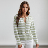 Natalie | Women's Striped Knit Cardigan with Relaxed Fit