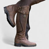 Amy | Classic Knee High Buckle Black Boots