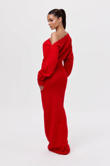 Rowan | Elegant Off-Shoulder Knit Maxi Dress