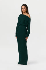 Rowan | Elegant Off-Shoulder Knit Maxi Dress