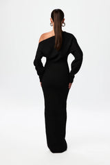 Rowan | Elegant Off-Shoulder Knit Maxi Dress