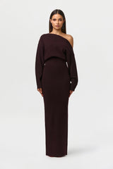 Rowan | Elegant Off-Shoulder Knit Maxi Dress