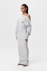 Rowan | Elegant Off-Shoulder Knit Maxi Dress