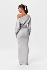 Rowan | Elegant Off-Shoulder Knit Maxi Dress