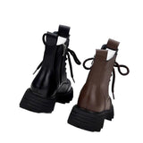 Freya | Women’s Lace-Up Combat Boots with Buckle Detail