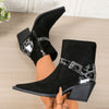 Arabella | Black Ankle Boots with Decorative Buckle Straps