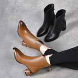 Cleo | Women's Elegant Ankle Boots with Glossy Detail