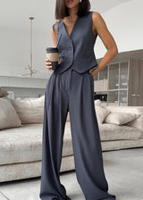 Scarlett | Elegant Waistcoat and Wide-Leg Trousers Set