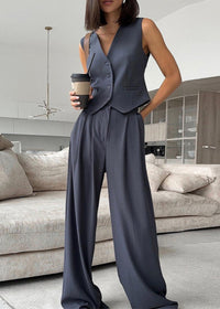Scarlett | Elegant Waistcoat and Wide-Leg Trousers Set