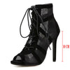 Isabella | Lace-Up Mesh High-Heel Ankle Boots for Women